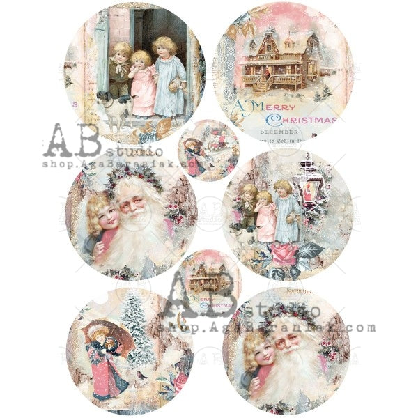 No. 0931 Christmas Wreath with Cardinal Decoupage Rice Paper A4 by AB  Studio - Aunt Bea's Attic