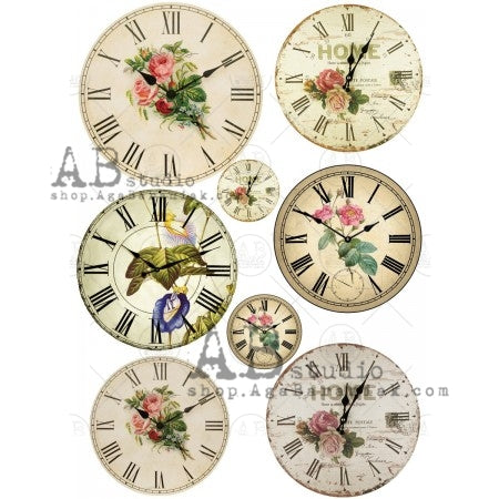 AB Studios Rice Paper A4 - 0412 Clocks