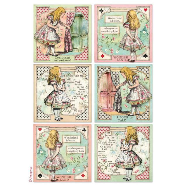 Alice Forever - Stamperia - Selection of 6 Rice Papers A4