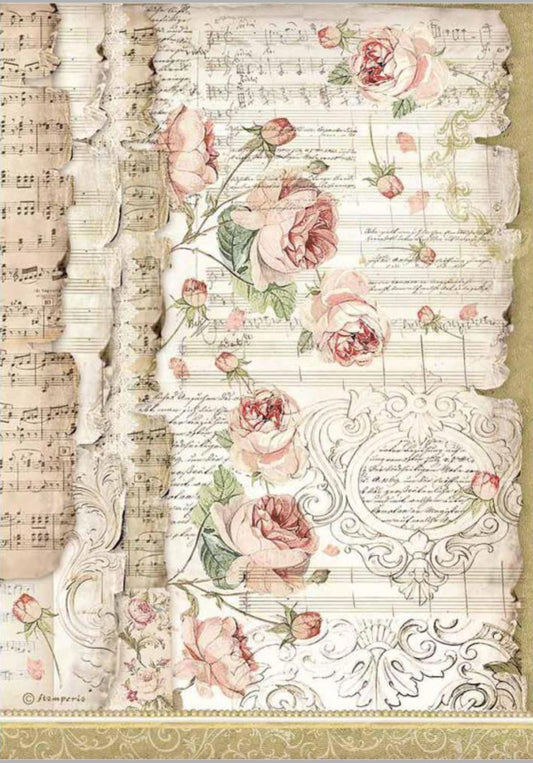 Roses and Music - Stamperia - Rice Papers A4