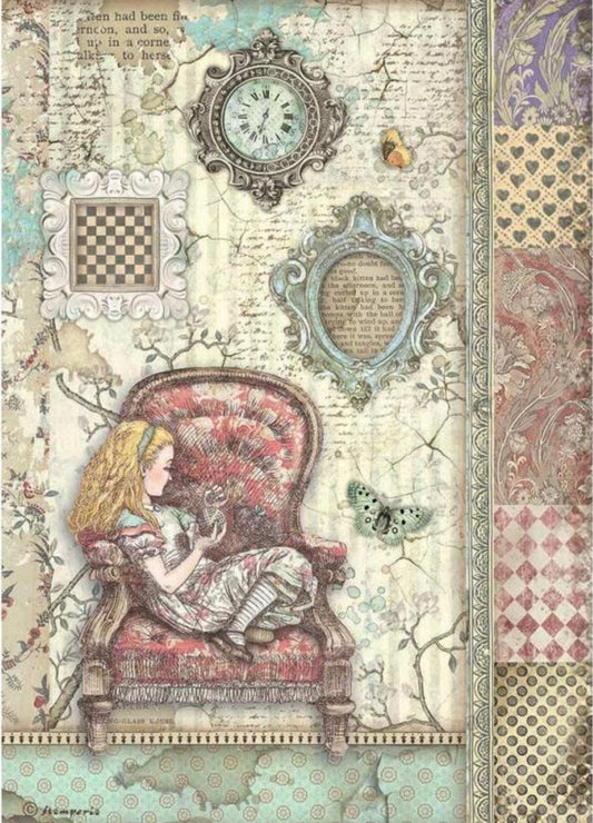 Alice on The Chair - Stamperia - Rice Papers A4