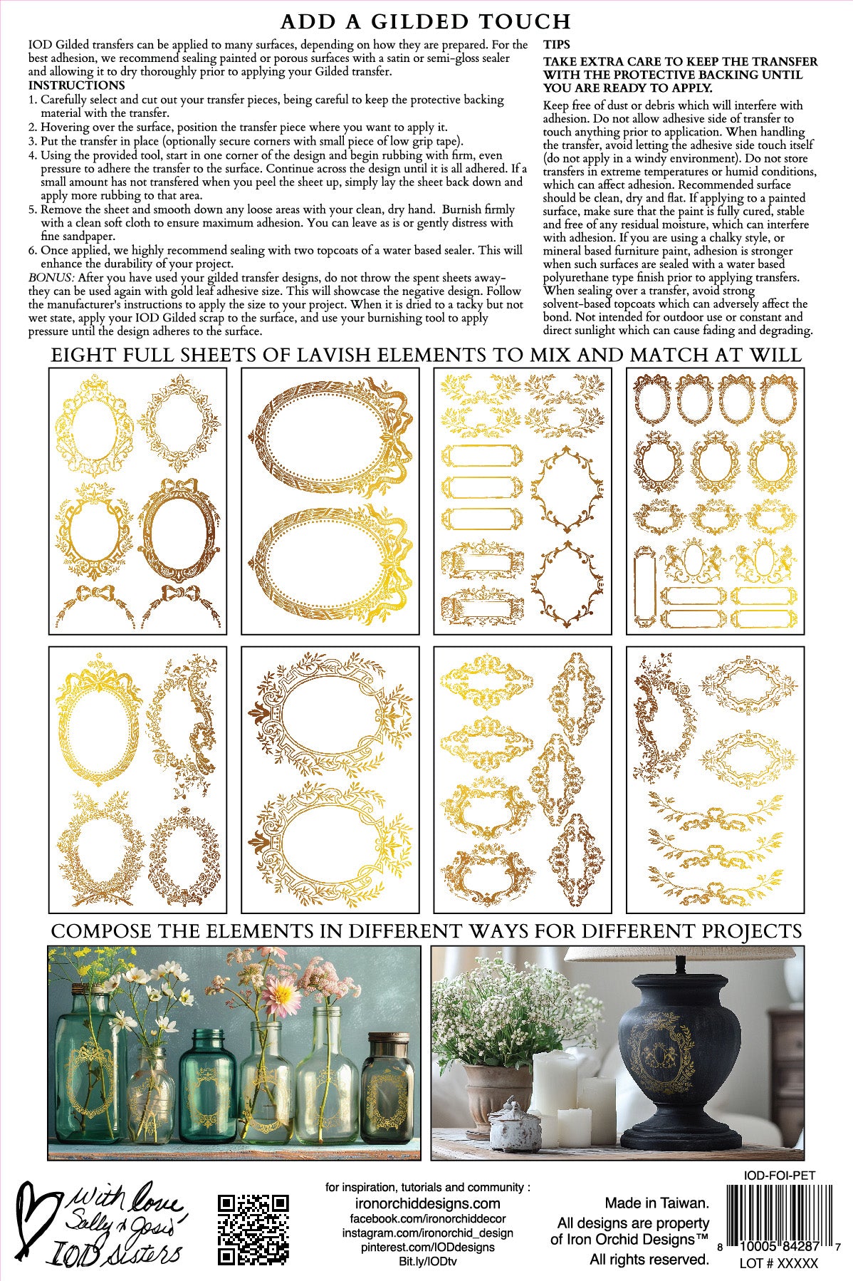 Iron Orchid Designs - Petits Ornements - Furniture Gilded Transfer Pad ***More stock on the way***