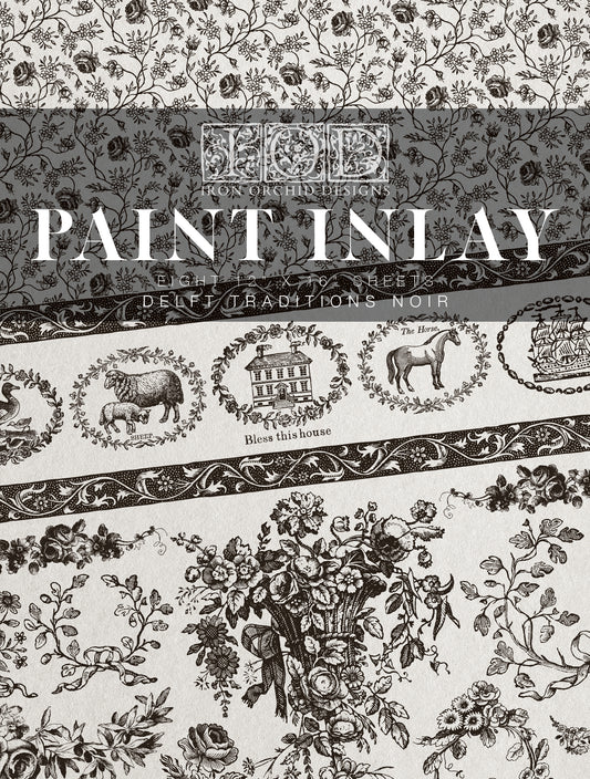 Iron Orchid Designs - Delft Traditions Noir - Paint Inlay