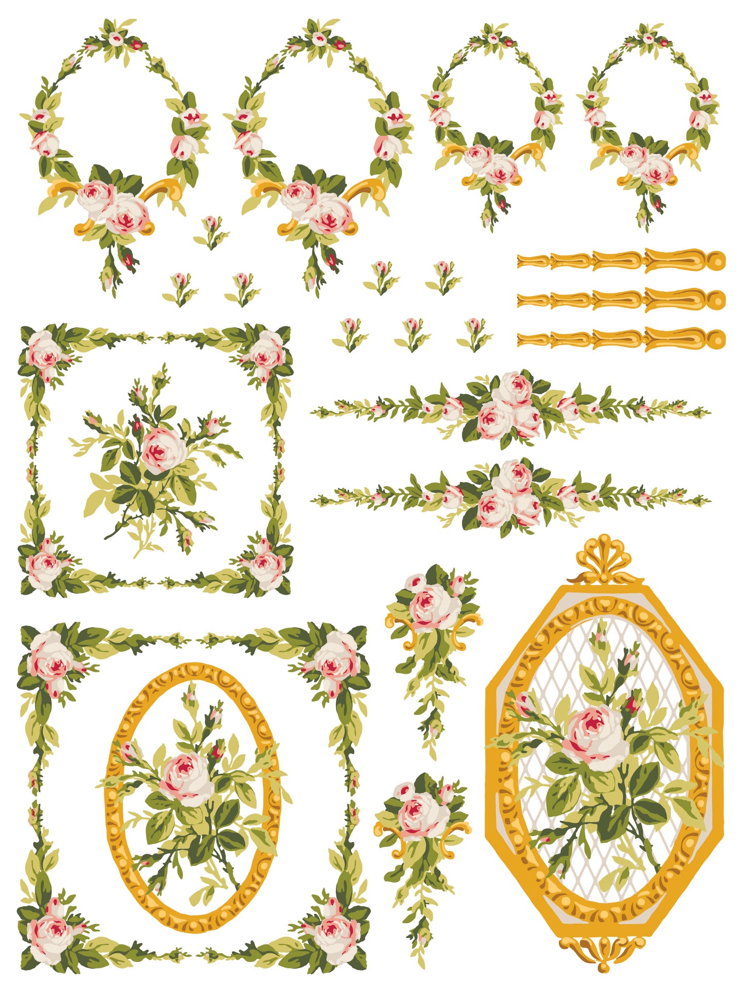 Iron Orchid Designs - Petite Fleur Pink - Paint Inlay