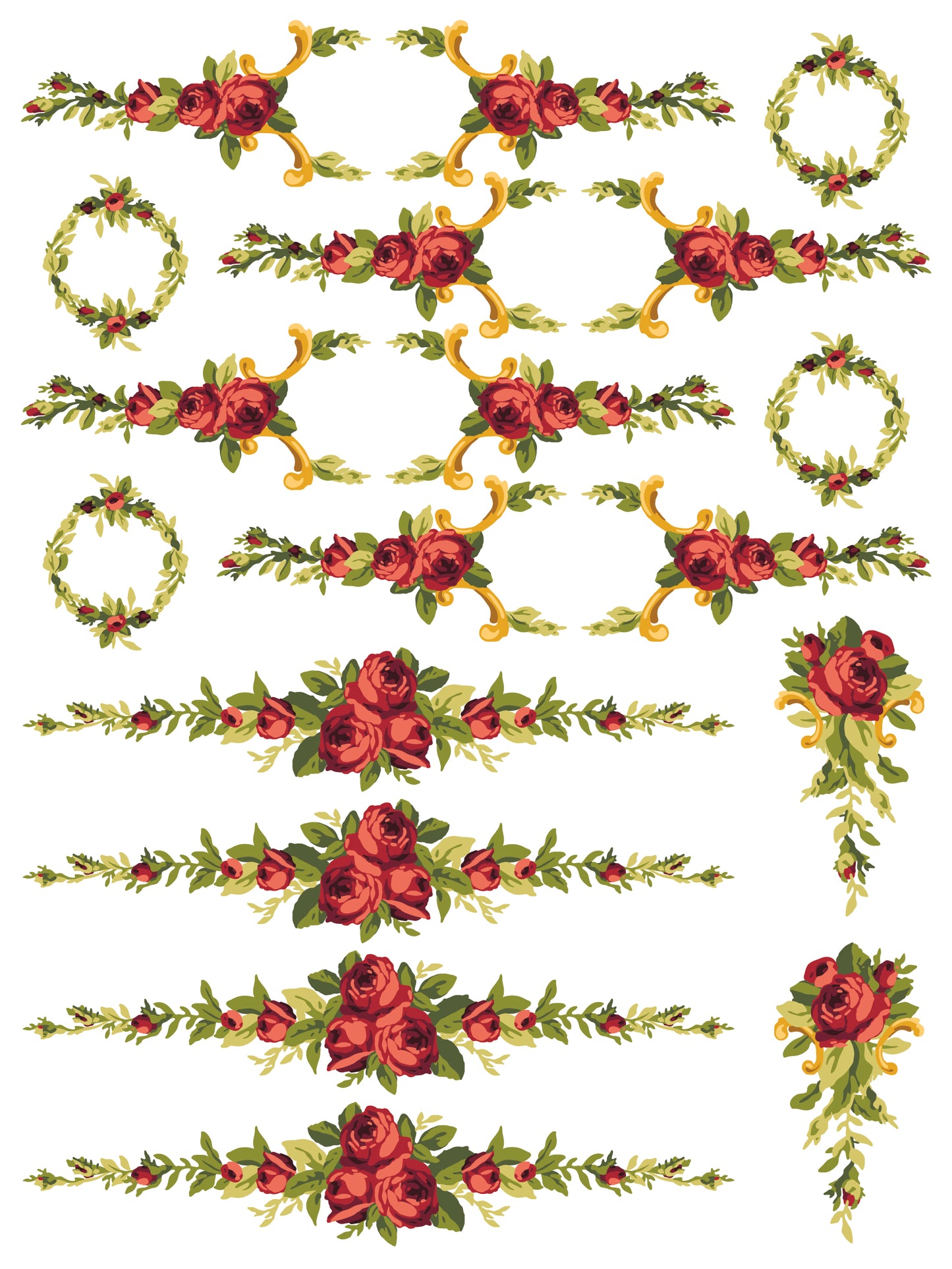 Iron Orchid Designs - Petite Fleur Red - Paint Inlay