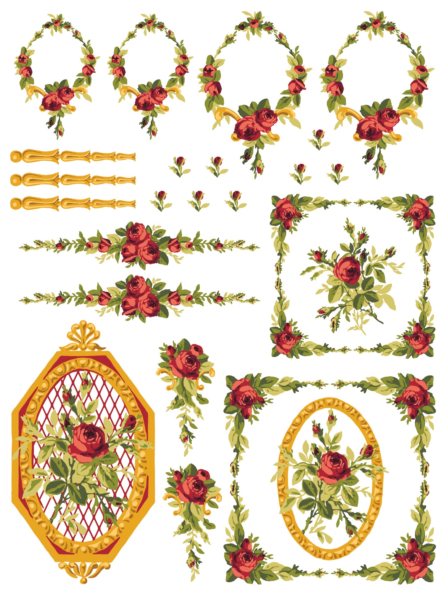 Iron Orchid Designs - Petite Fleur Red - Paint Inlay