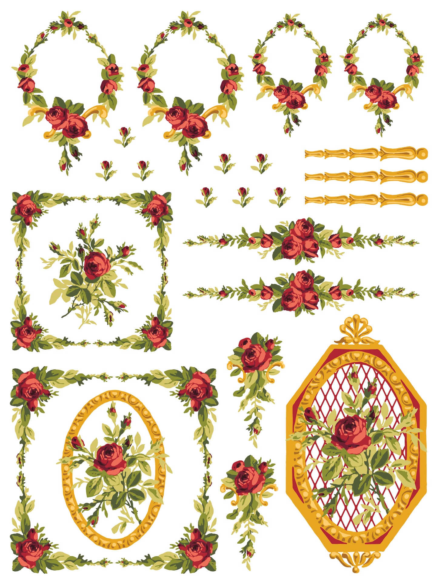 Iron Orchid Designs - Petite Fleur Red - Paint Inlay