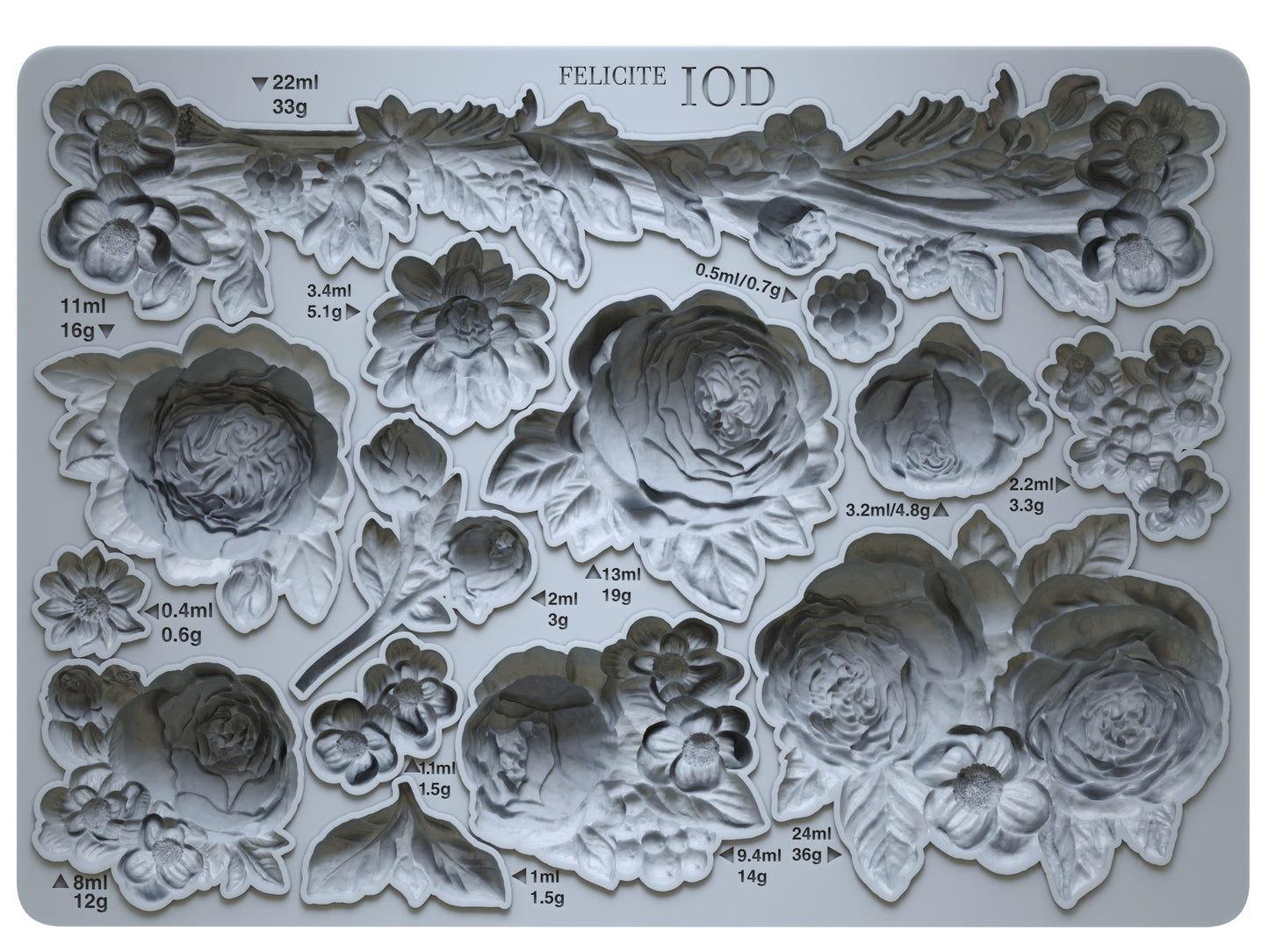 Iron Orchid Designs - Mould - Felicite -  5" x  7"