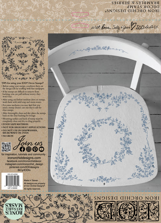 Iron Orchid Designs - Brambles & Berries - Decor Stamp