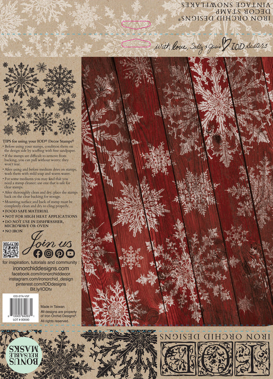 Iron Orchid Designs - Vintage Snowflakes - Decor Stamp **Limited Edition**