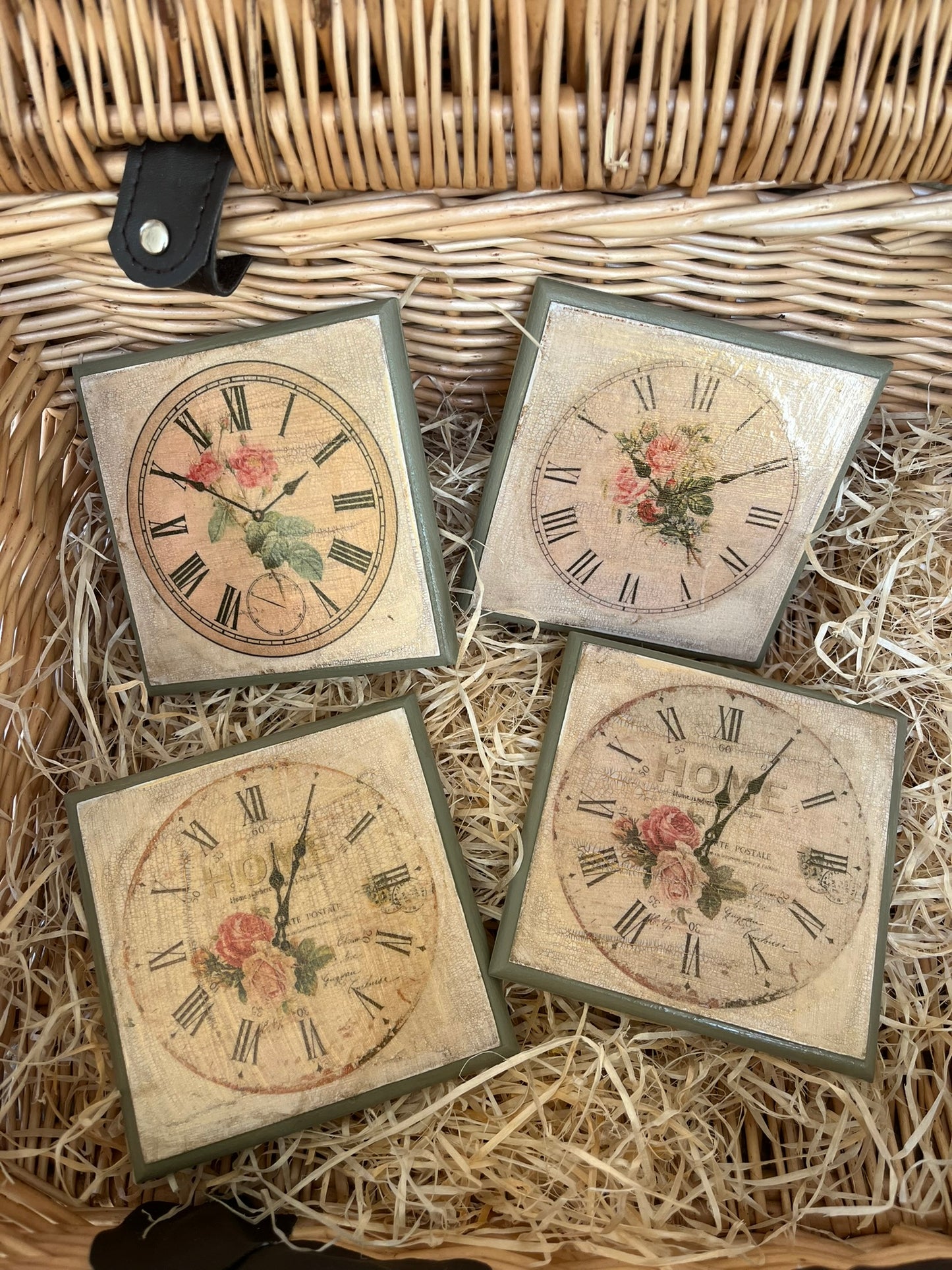 Set of Four MDF Square Coasters Craft Blanks - 10cm