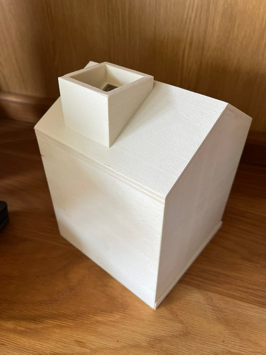 Plywood House Shaped Tissue Box