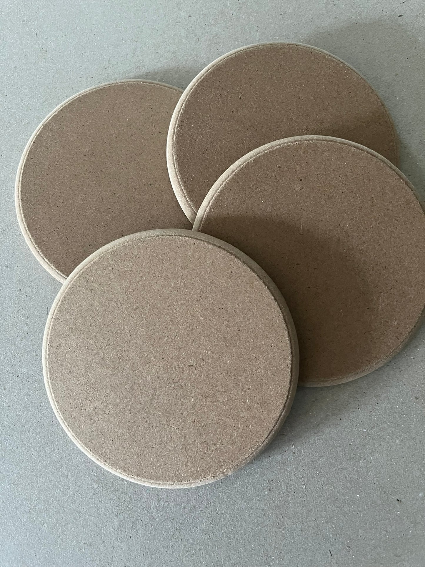 Set of Four MDF Round Coasters Craft Blanks - 10cm