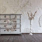 Small light coloured drawers decorated with Iron Orchid Designs May's Roses Transfer