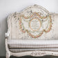 White elegant French style sofa decorated with Iron Orchid Designs The Botanist Transfer 