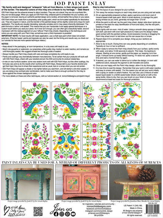 Iron Orchid Designs - Vida Flora - Paint Inlay - Limited Edition