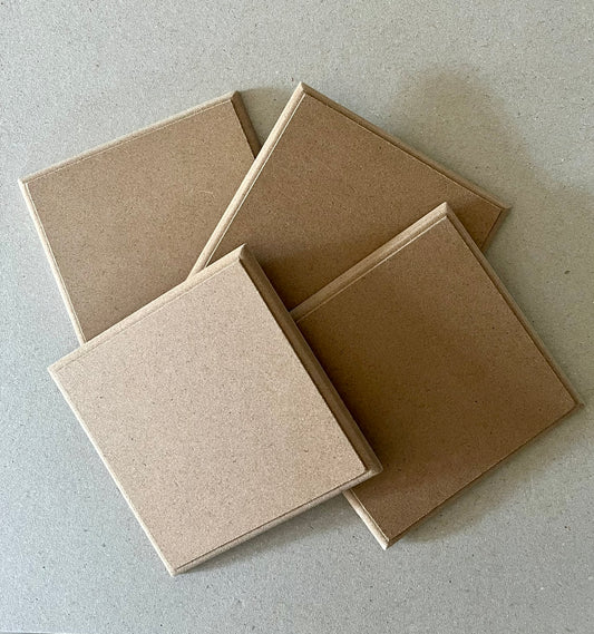 Set of Four MDF Square Coasters Craft Blanks - 10cm