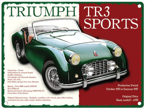 Triumph TR3 Sports Metal Sign