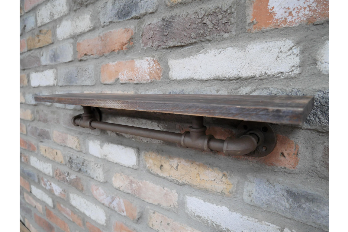 Industrial Wood and Pipe Shelf