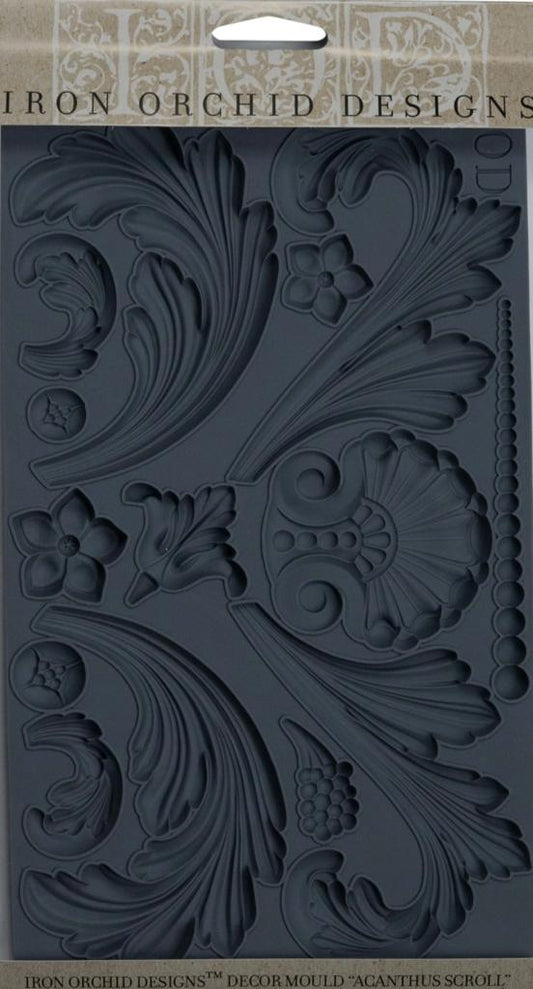 Iron Orchid Designs Acanthus Scroll Mould front of packet