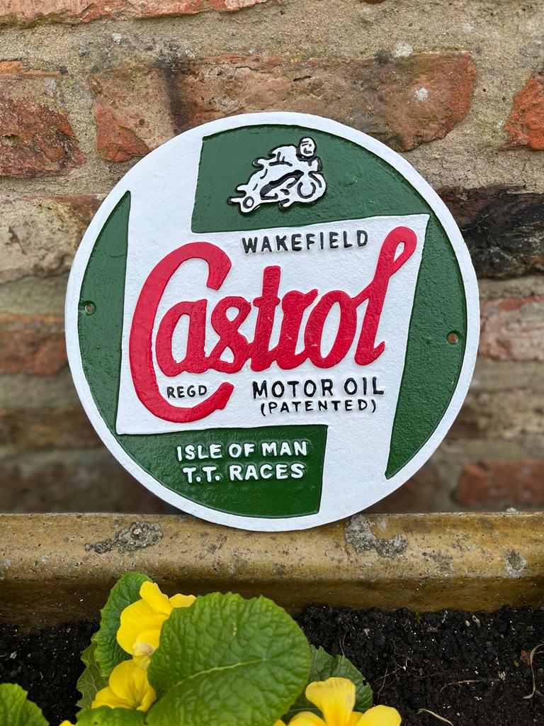 Castrol TT - Cast Iron Sign