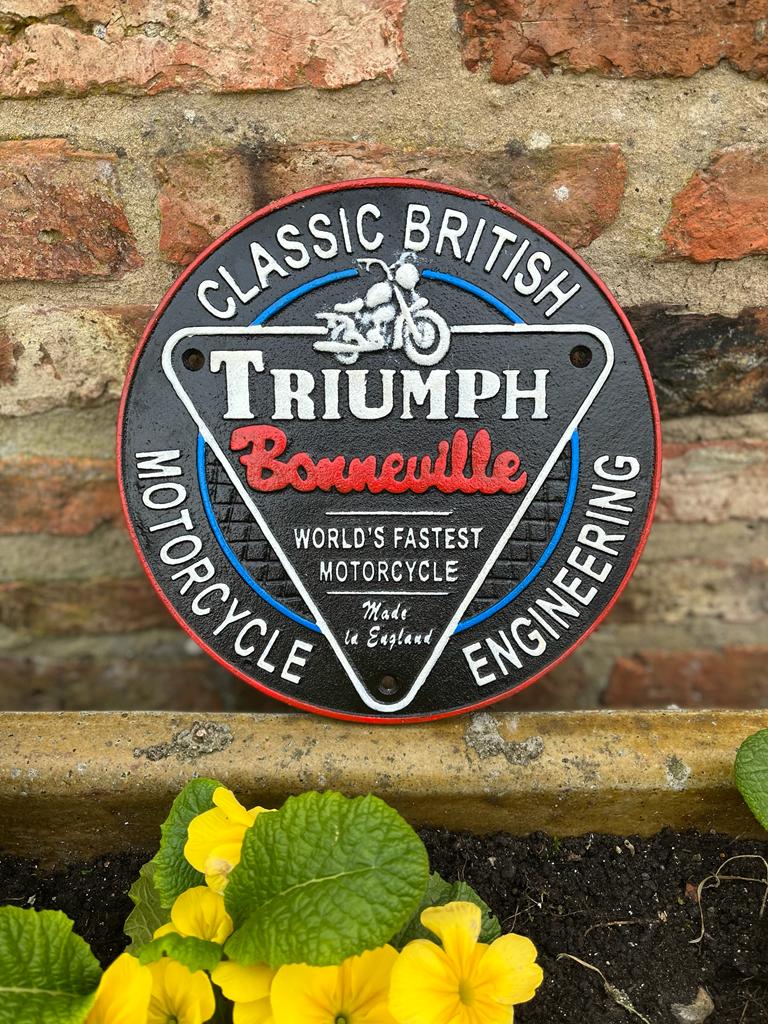 Triumph Bonneville Cast Iron Sign