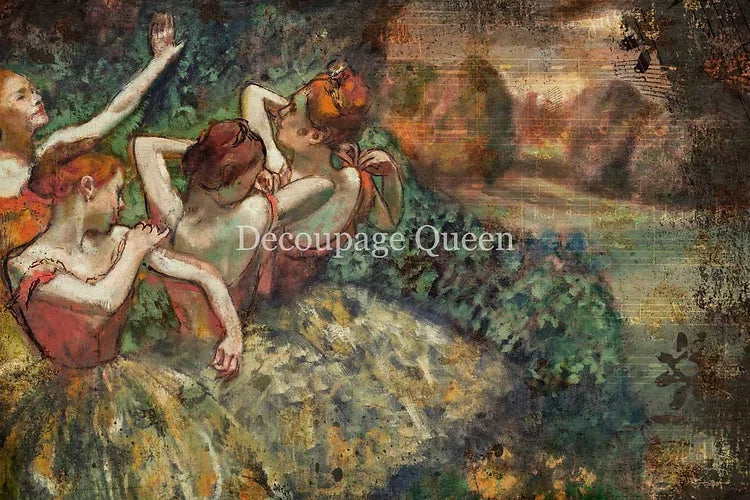 Decoupage Queen Rice Paper A4 - Degas Four Dancers