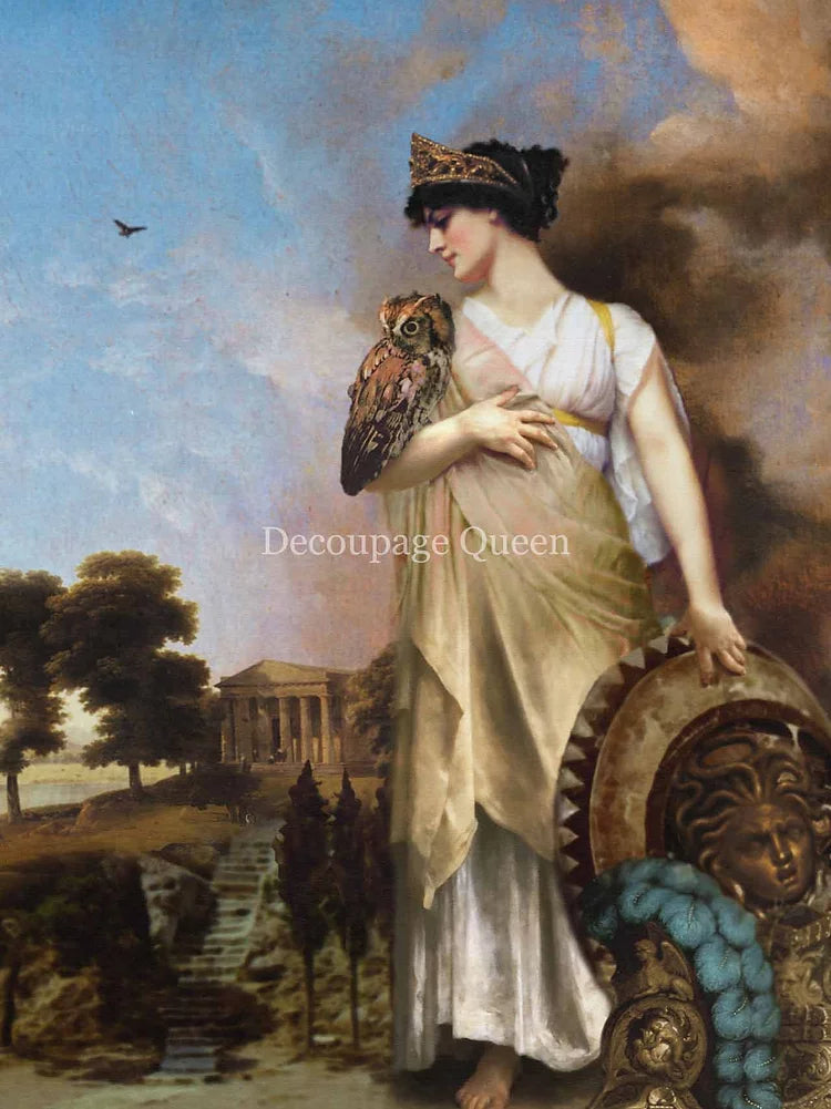 Decoupage Queen Rice Paper A4 - Howard David Johnson - Athene Goddess of Wisdom & Justice