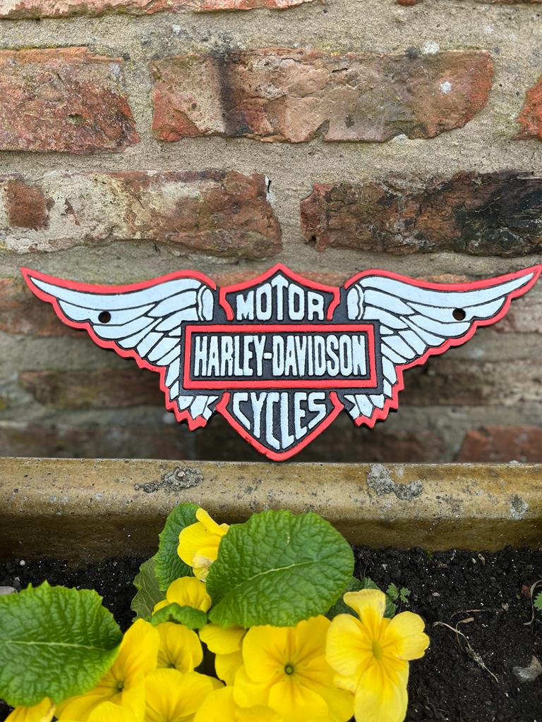 Harley Davidson (Winged)- Cast Iron Sign