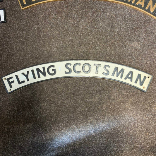 Flying Scotsman BLACK/WHITE cast iron sign