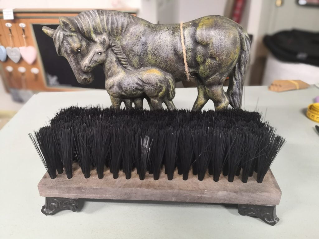 Horse Boot Brush / Doorstop - cast iron