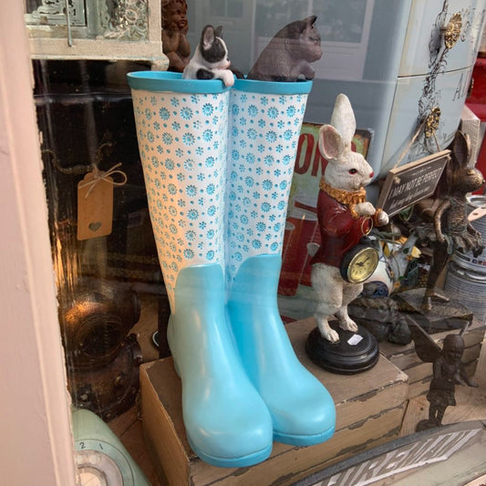 Welly Boots -Blue -  Umbrella Stand/Vase