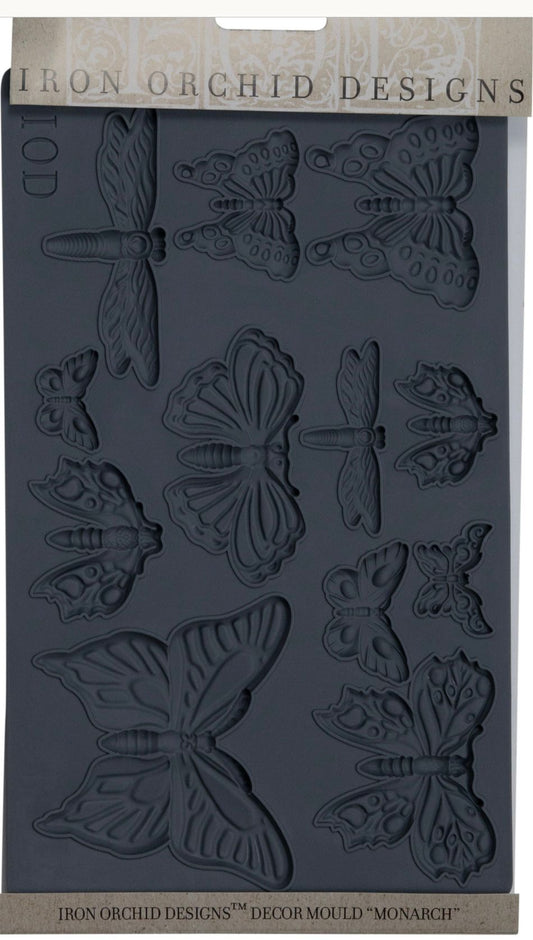 Iron Orchid Designs Monarch butterflies grey Mould front of packet