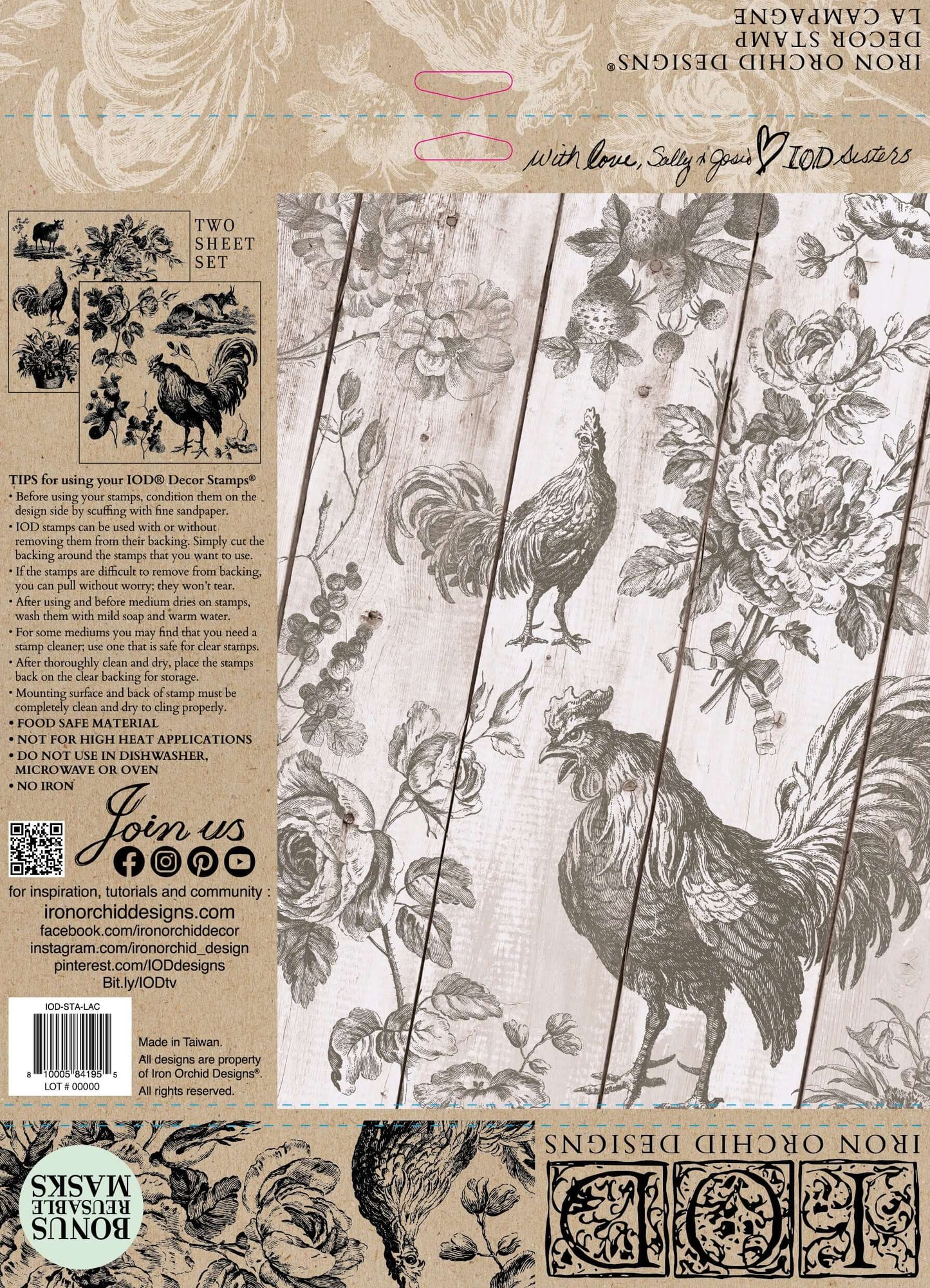 Iron Orchid Designs La Campagne stamp back of packet