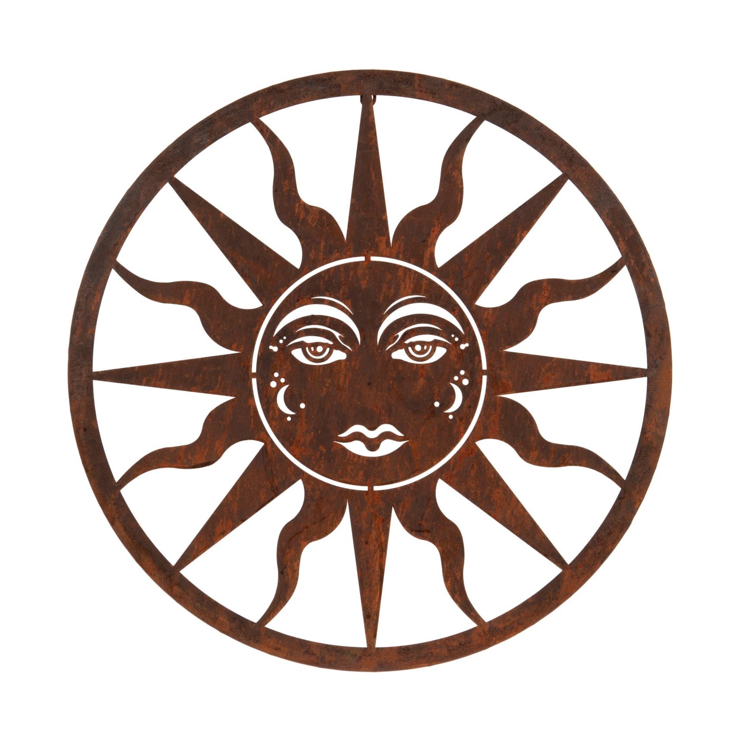 Rusty Sun Garden Wall Decoration