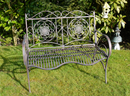 Garden Metal Bench 2 Seater