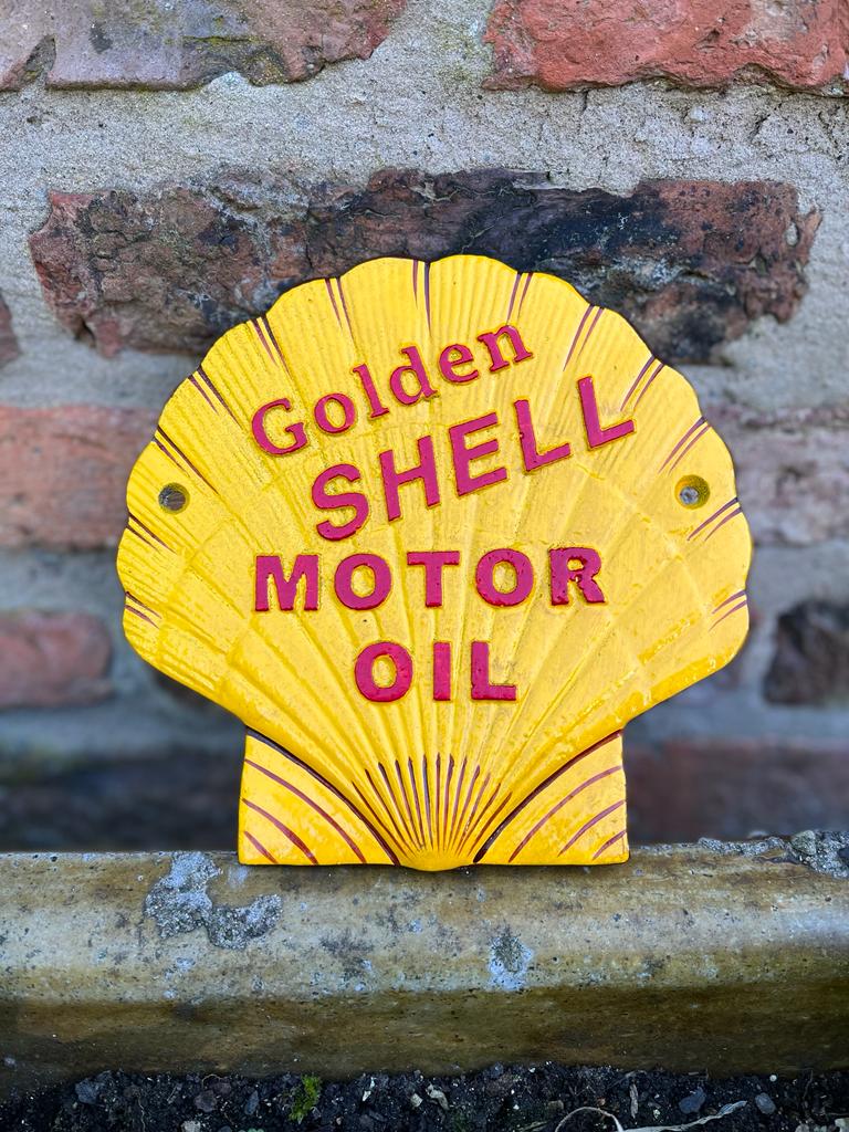 Golden Shell Motor Oil - Cast Iron Sign