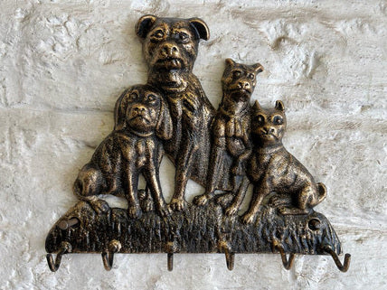 Four Dogs Key Rack - Cast Iron - Bronze Finish